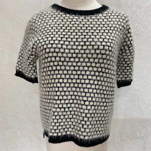 ASOS Black Ivory Geometric Print Boxy Sweater Sz0